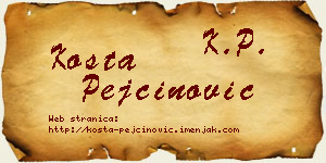 Kosta Pejčinović vizit kartica